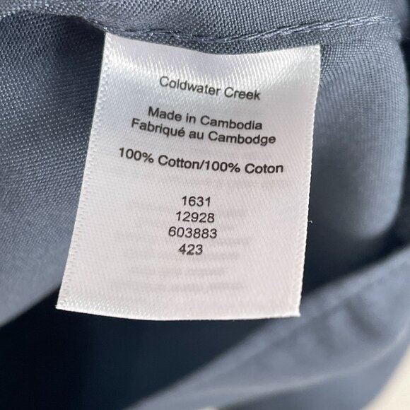 NEW Coldwater Creek Womens Petite Large Anytime No Iron Tunic Top Gray Shirt - Picture 4 of 8